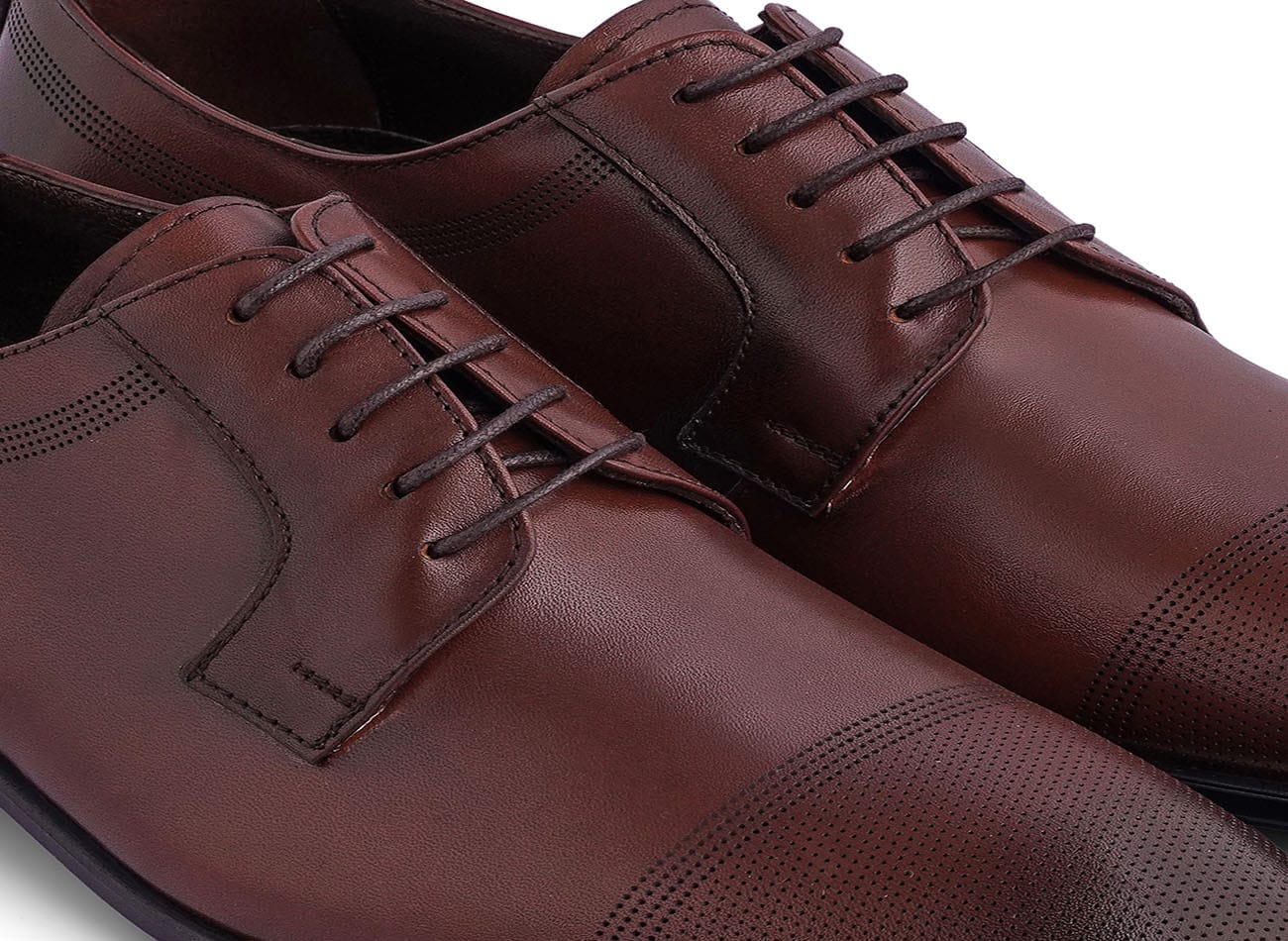 Genuine Leather Cap Toe Derbys