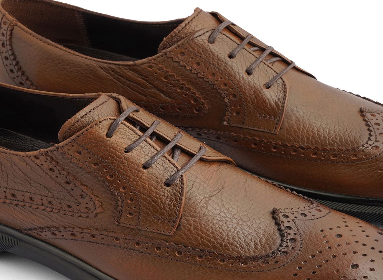 Image of Genuine Leather Wingtip Derbys