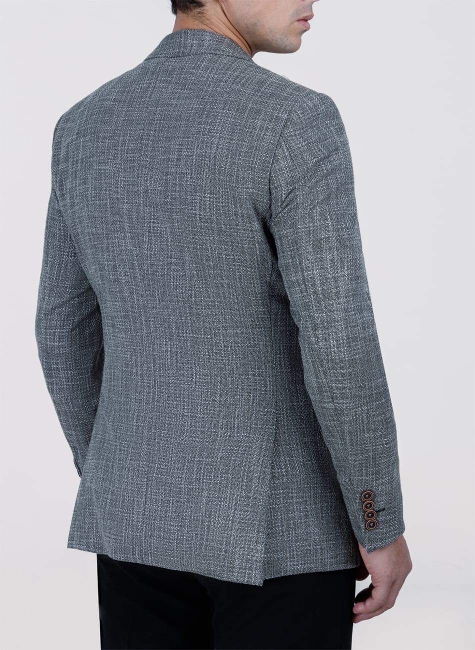 HERRINGBONE PEAK LAPEL  JACKET