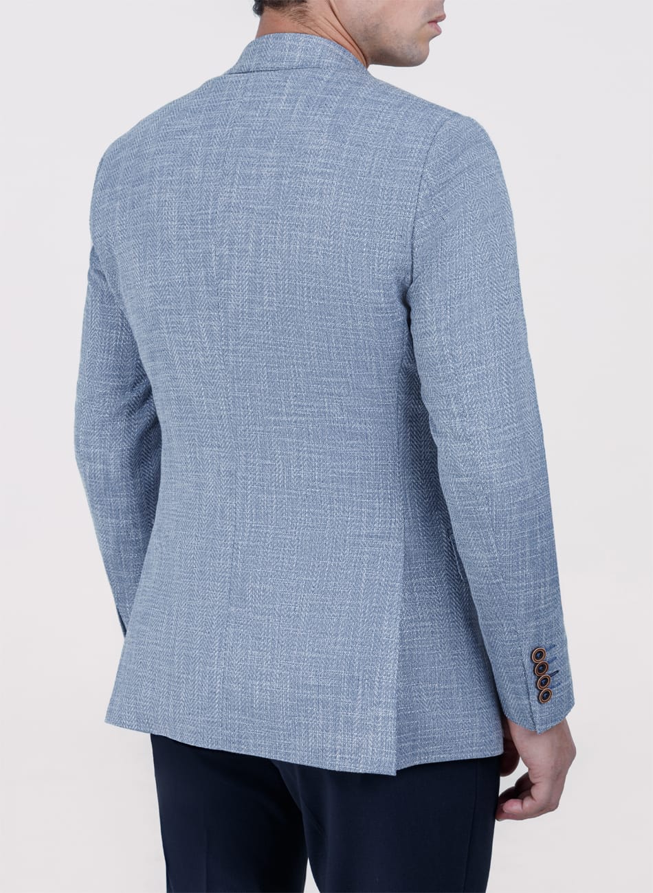 HERRINGBONE PEAK LAPEL  JACKET
