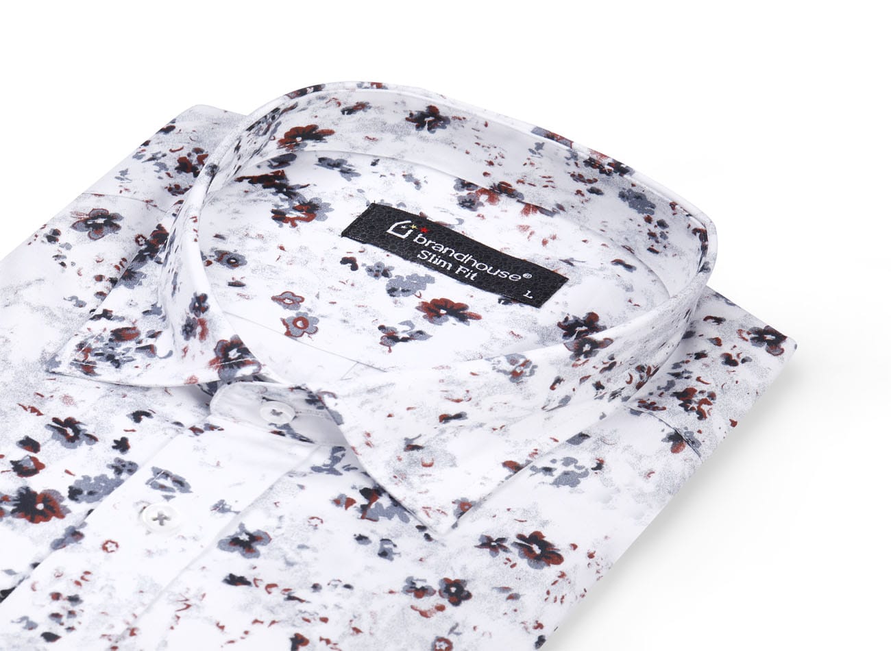 Image of floral pattern Poplin Shirt