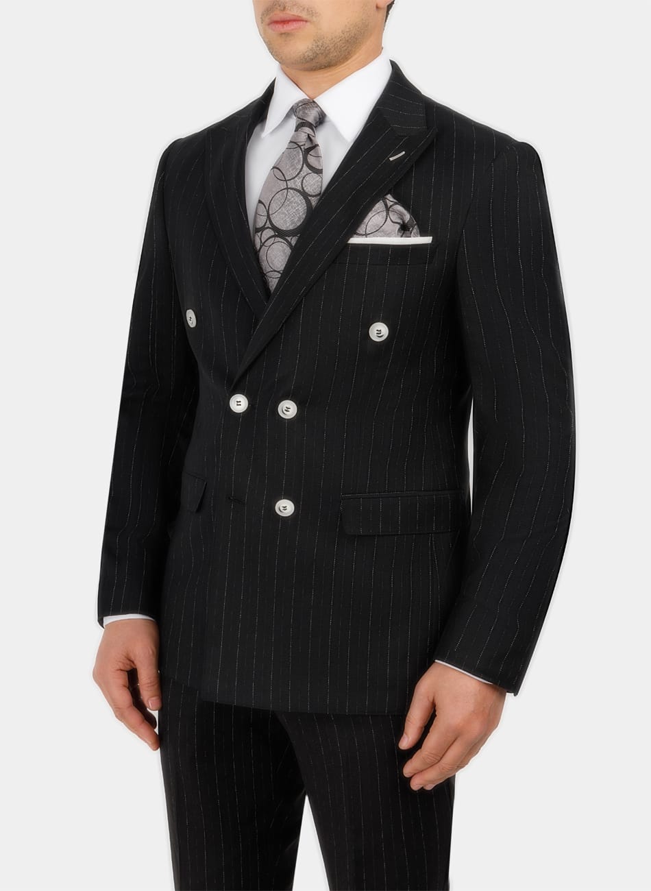 STRIPED PEAK LAPEL SUIT