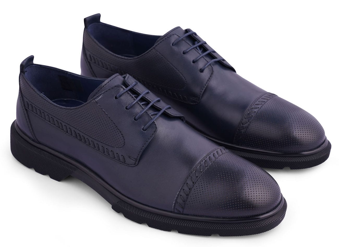 Genuine Leather Cap Toe Derbys