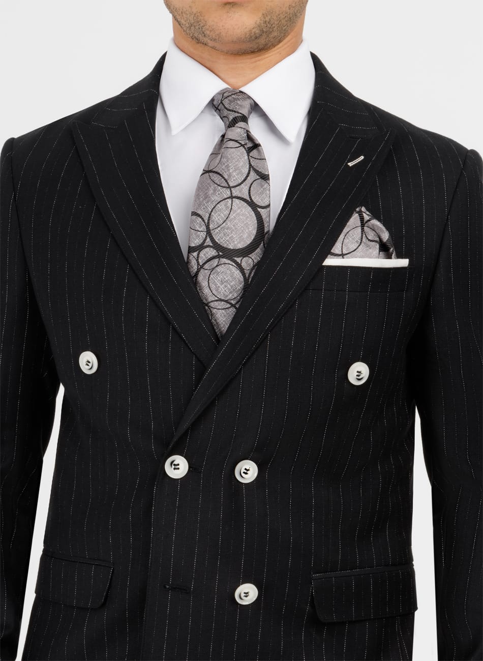 Image of STRIPED PEAK LAPEL SUIT
