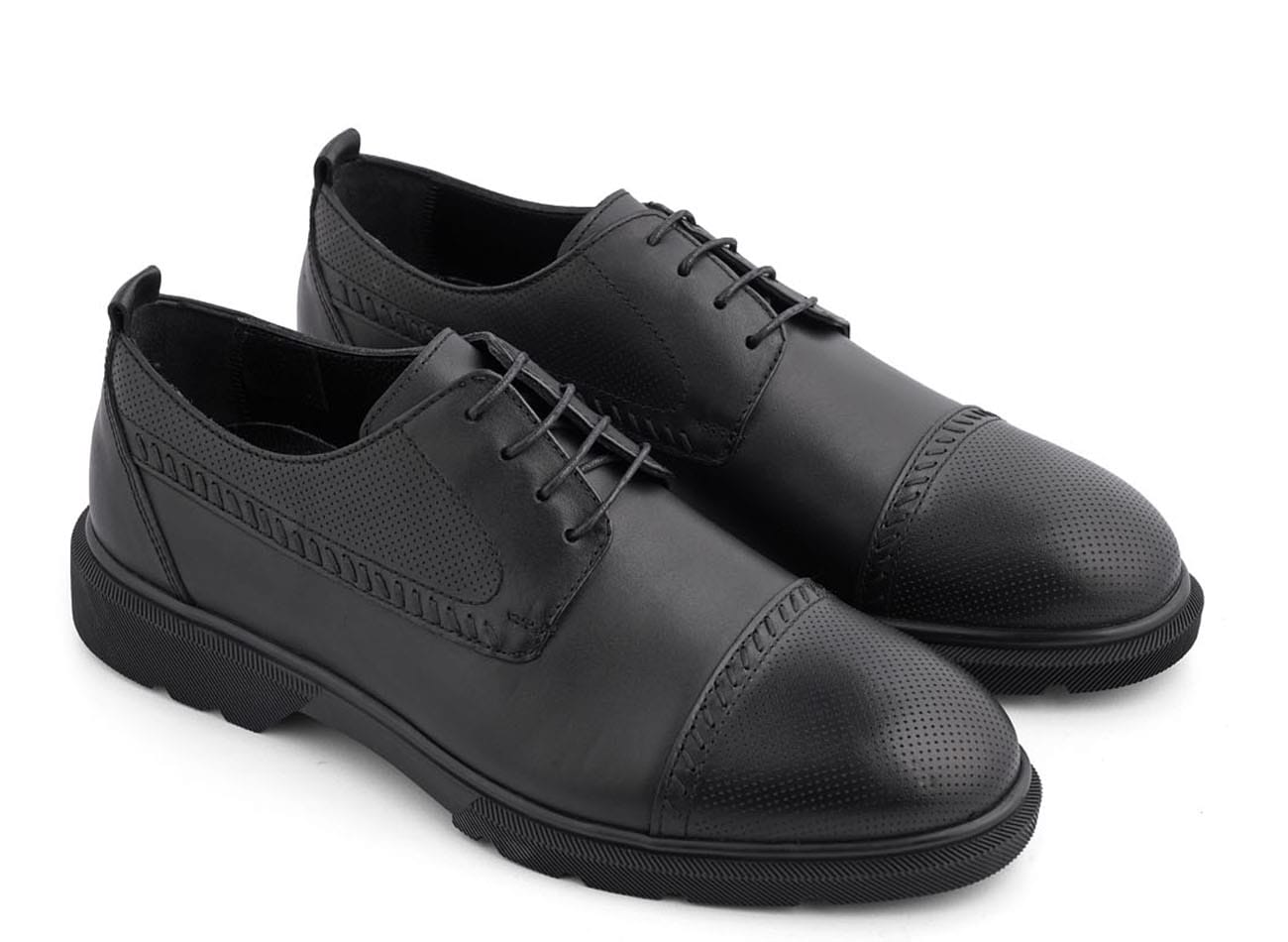 Genuine Leather Cap Toe Derbys