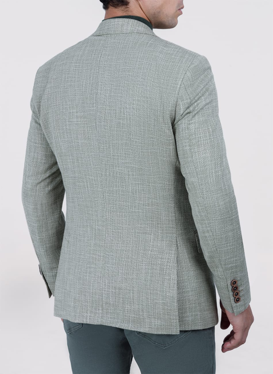HERRINGBONE PEAK LAPEL  JACKET