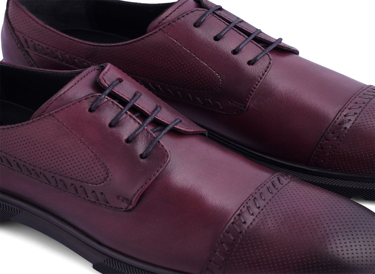 Genuine Leather Cap Toe Derbys