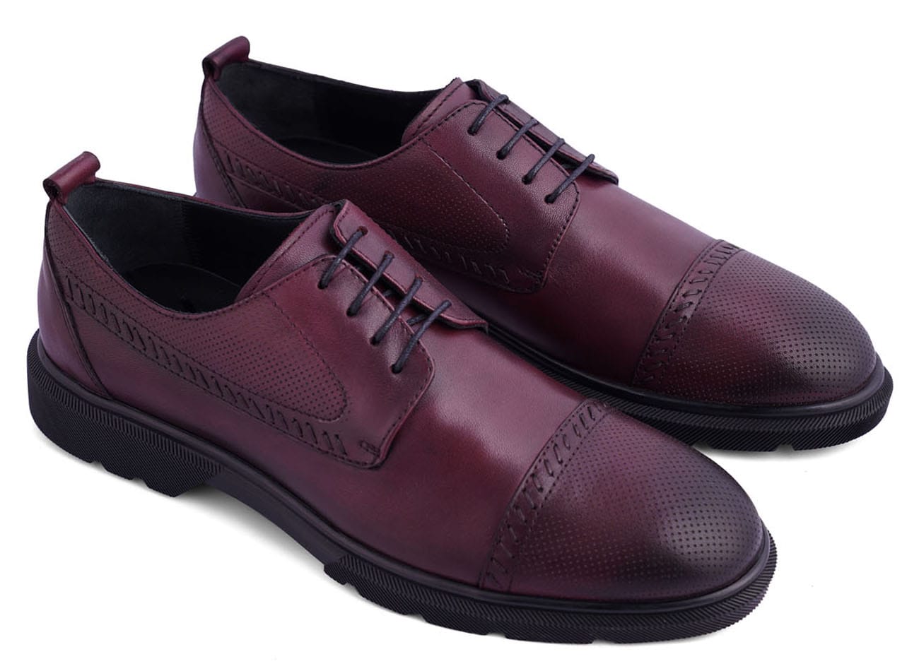 Genuine Leather Cap Toe Derbys
