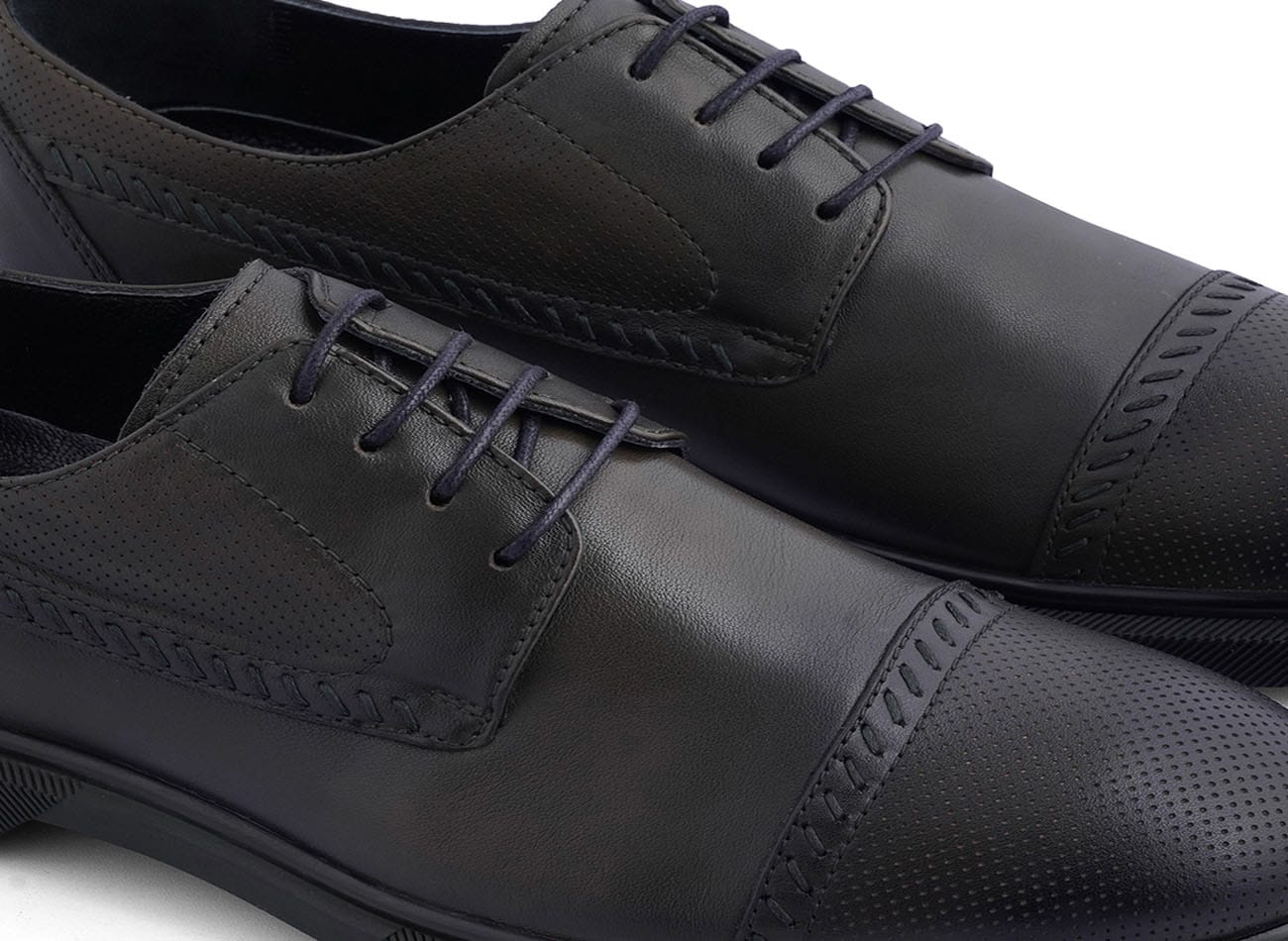 Genuine Leather Cap Toe Derbys