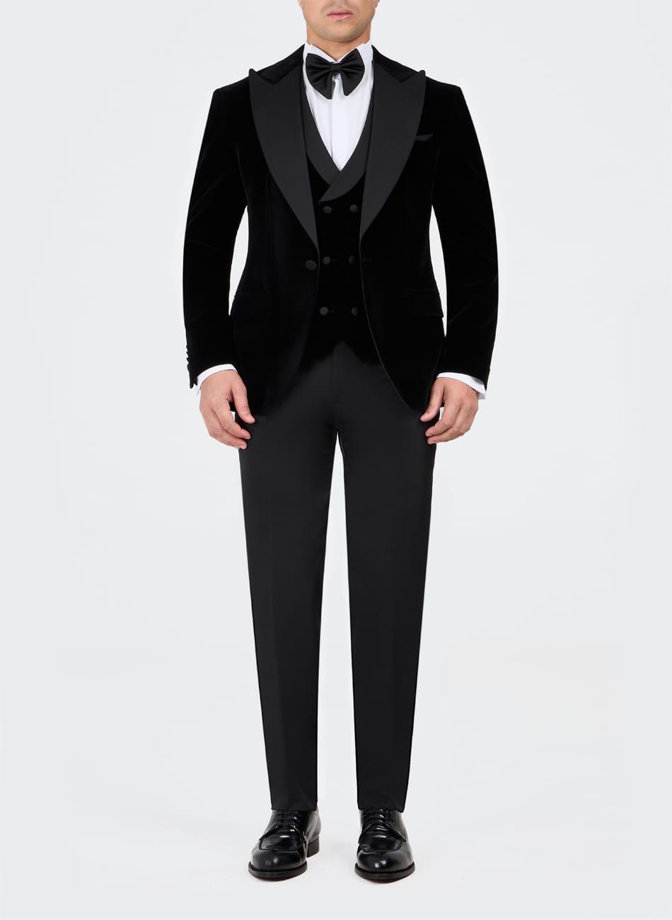 VELVET PEAK LAPEL SUIT