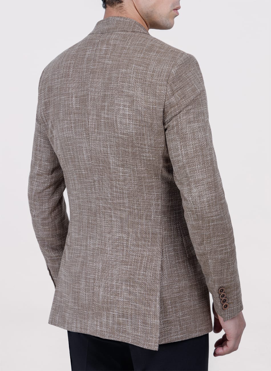 HERRINGBONE PEAK LAPEL  JACKET