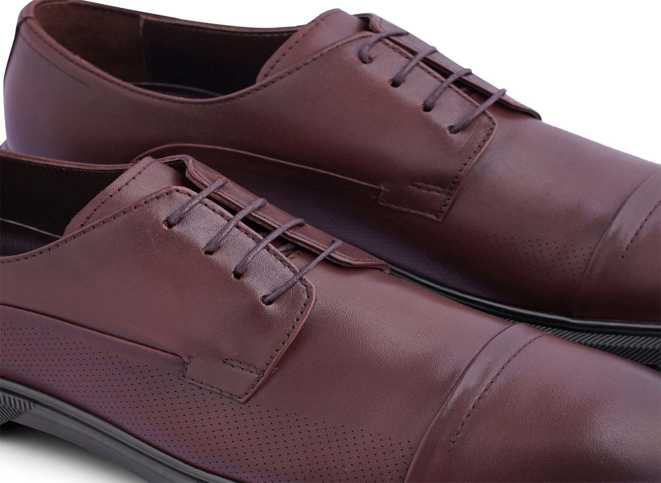 Image of Genuine Leather Plain Toe Derbys