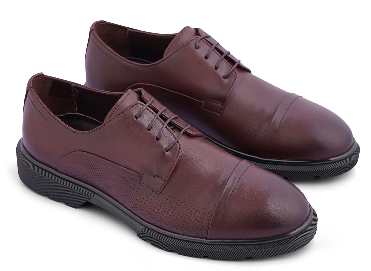 Genuine Leather Plain Toe Derbys