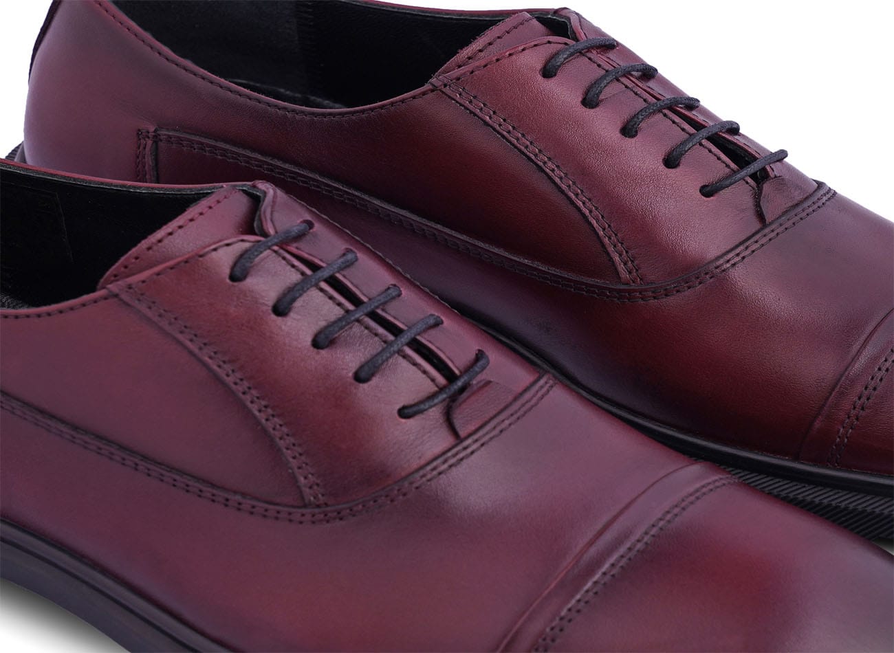 Image of Genuine Leather Plain Toe Derbys