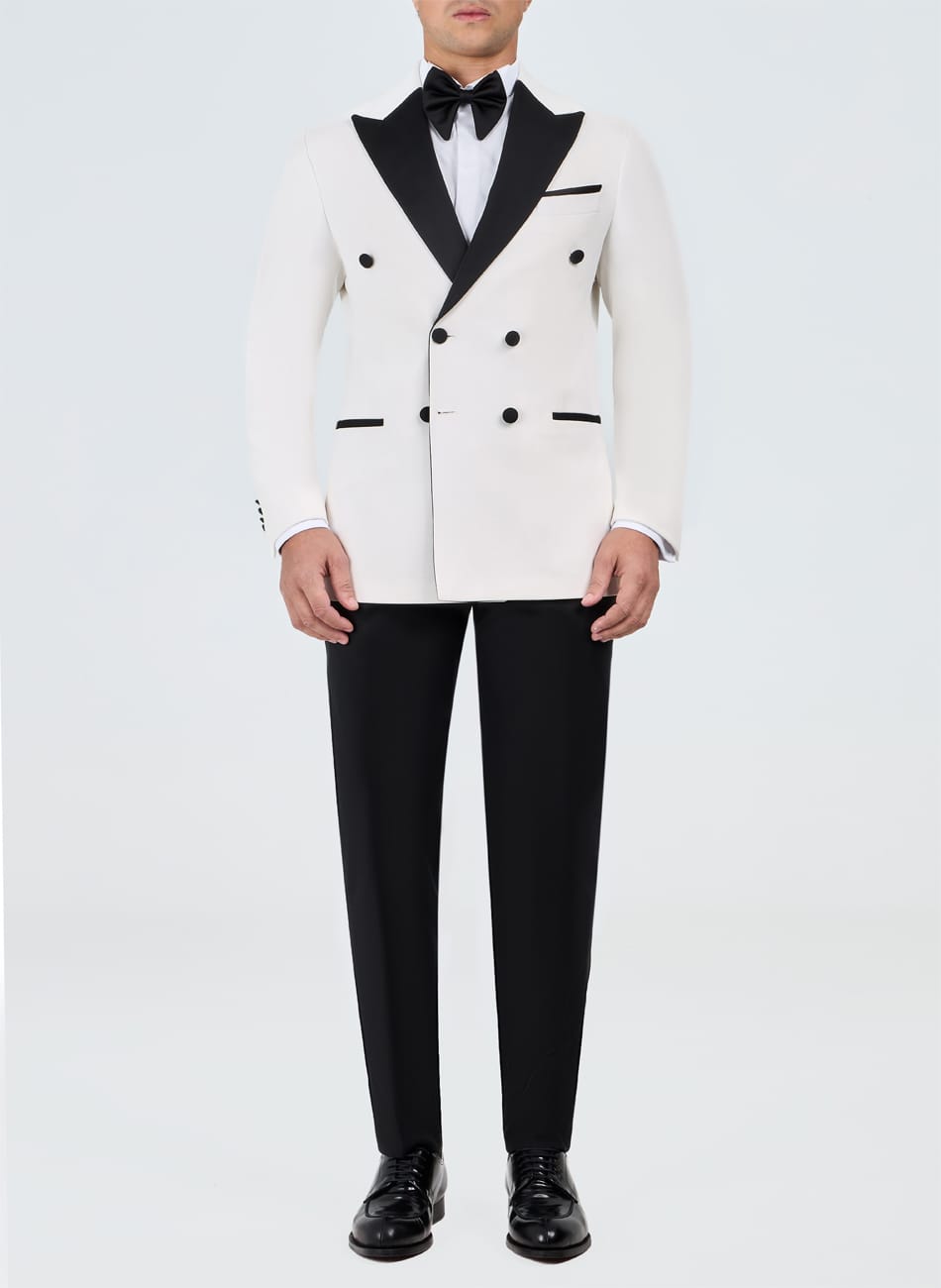 TEXTURES PEAK LAPEL SUIT
