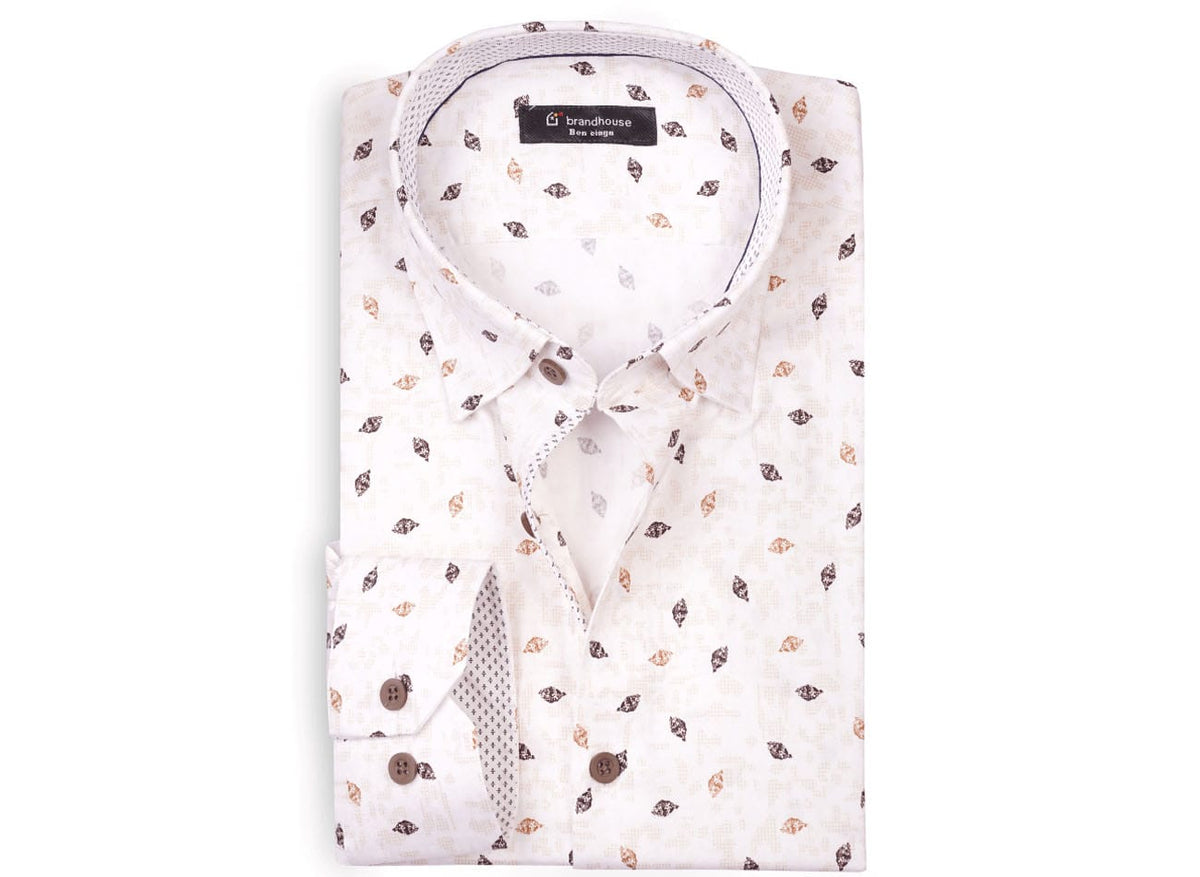 Leafy Land Pattern Poplin Shirt