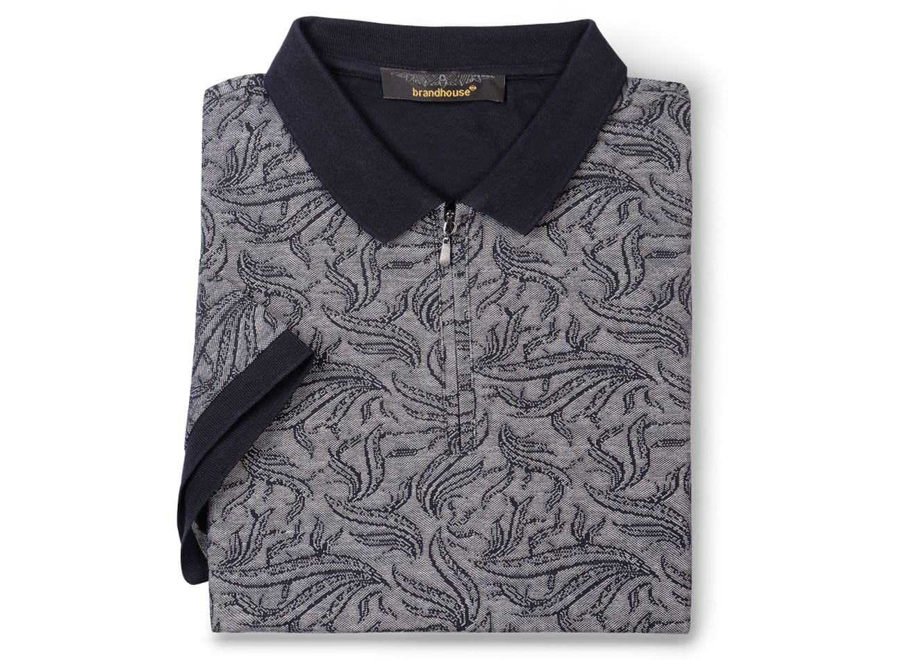 Image of Polo Yaka leaf pattern T-Shirt