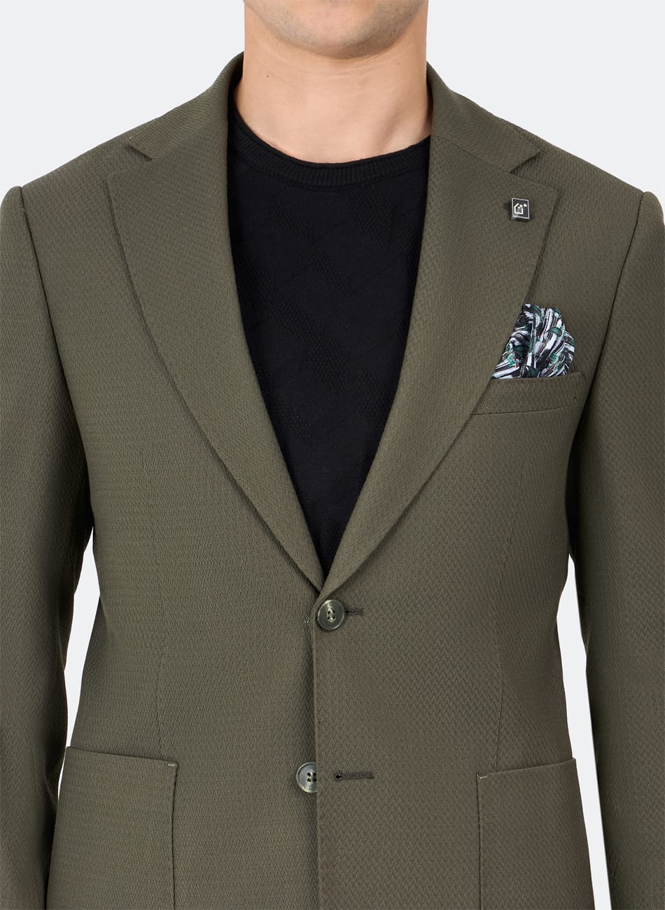 Herringbone peak lapel jacket