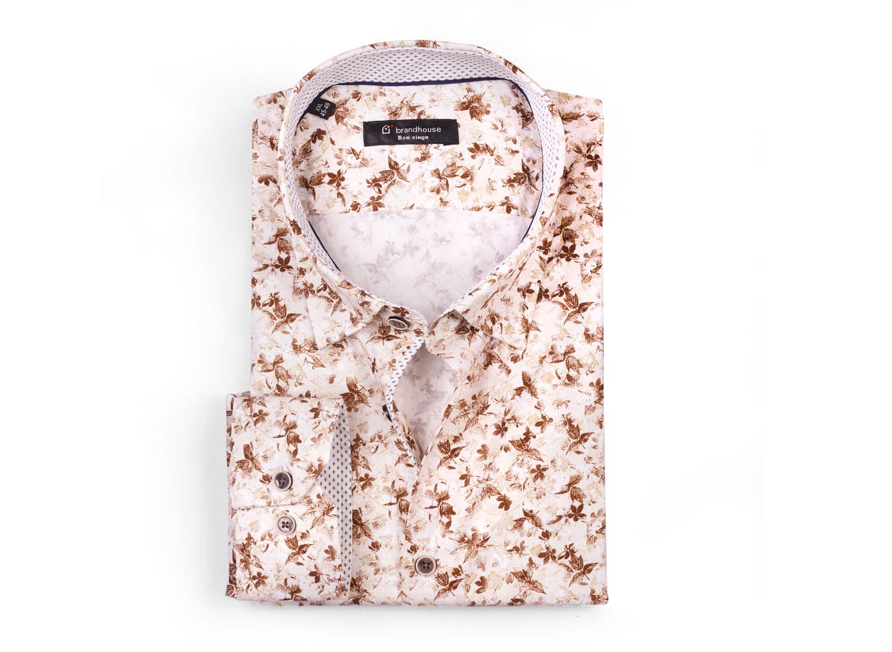 floral  leaf pattern Poplin Shirt