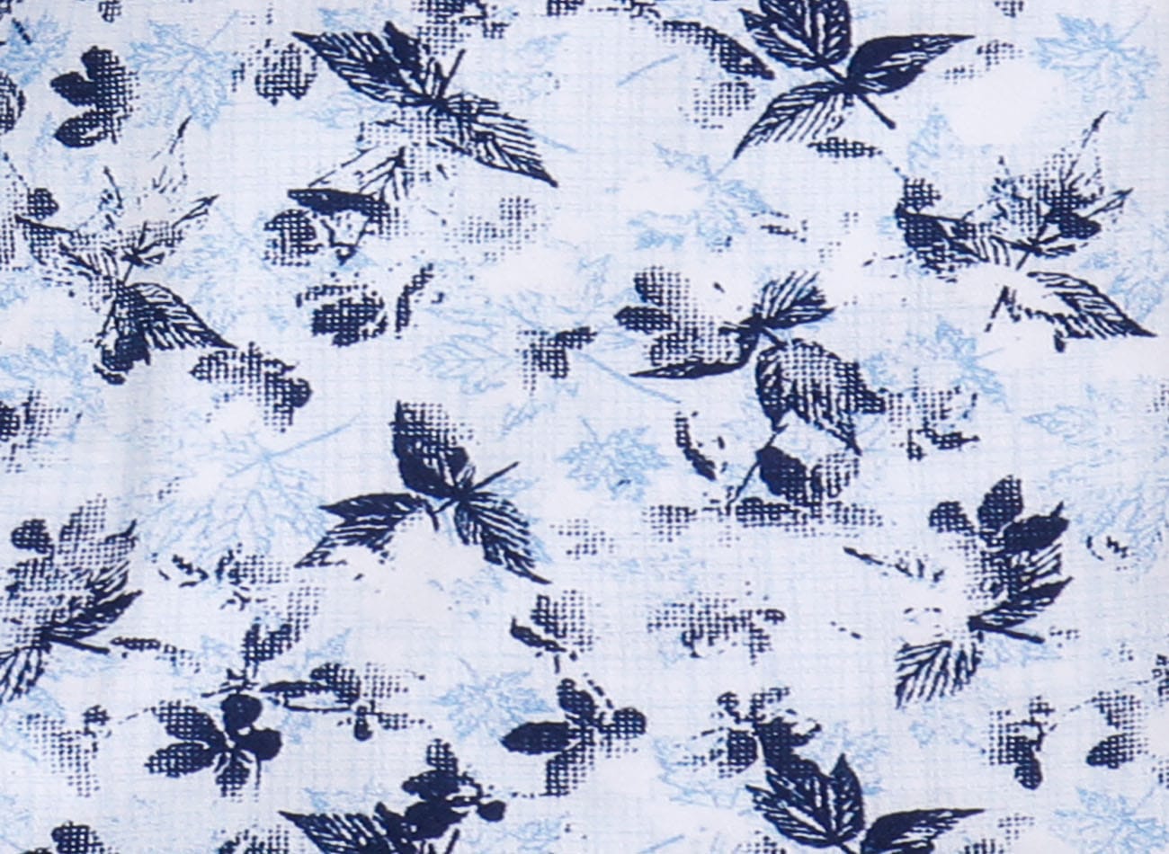 Image of Floral leaf pattern Poplin Shirt