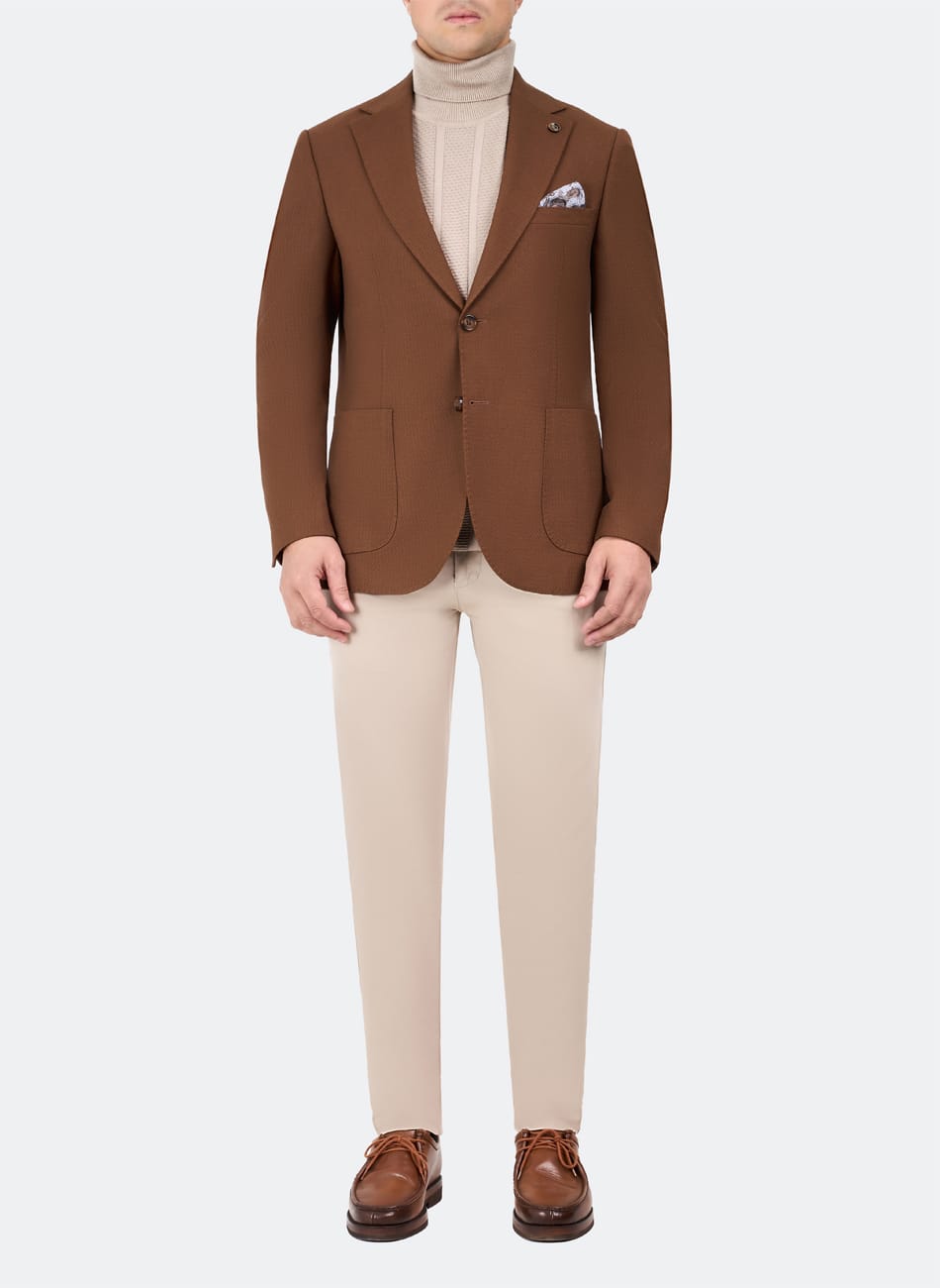 Herringbone peak lapel jacket