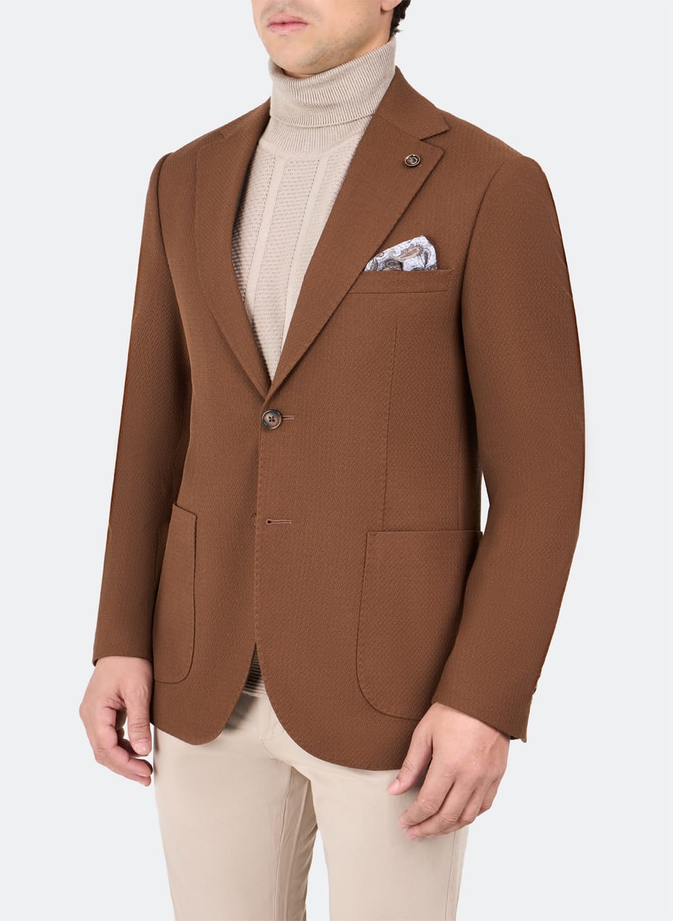 Image of Herringbone peak lapel jacket