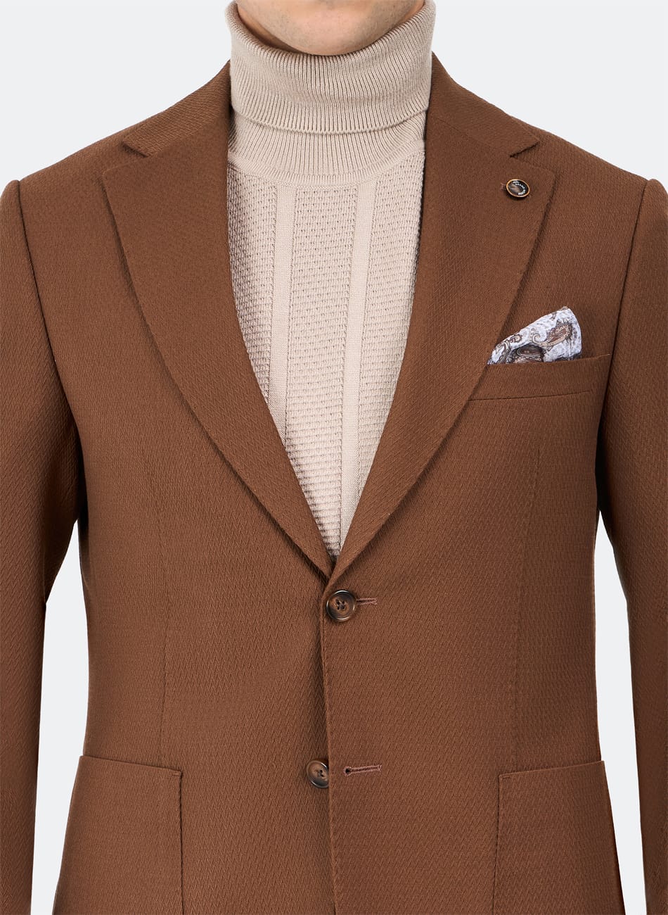 Image of Herringbone peak lapel jacket
