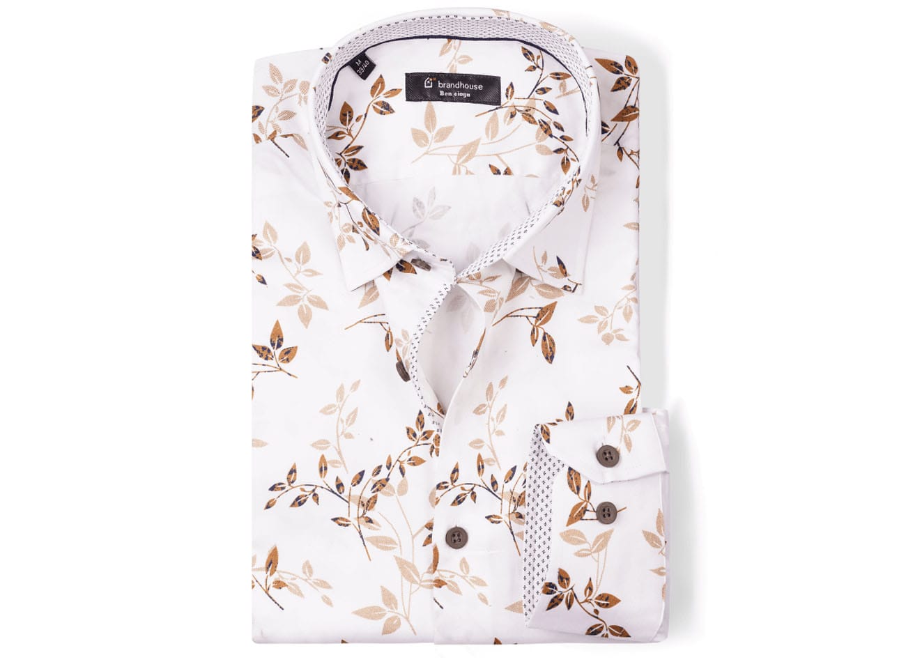 Image of leaf pattern Poplin Shirt