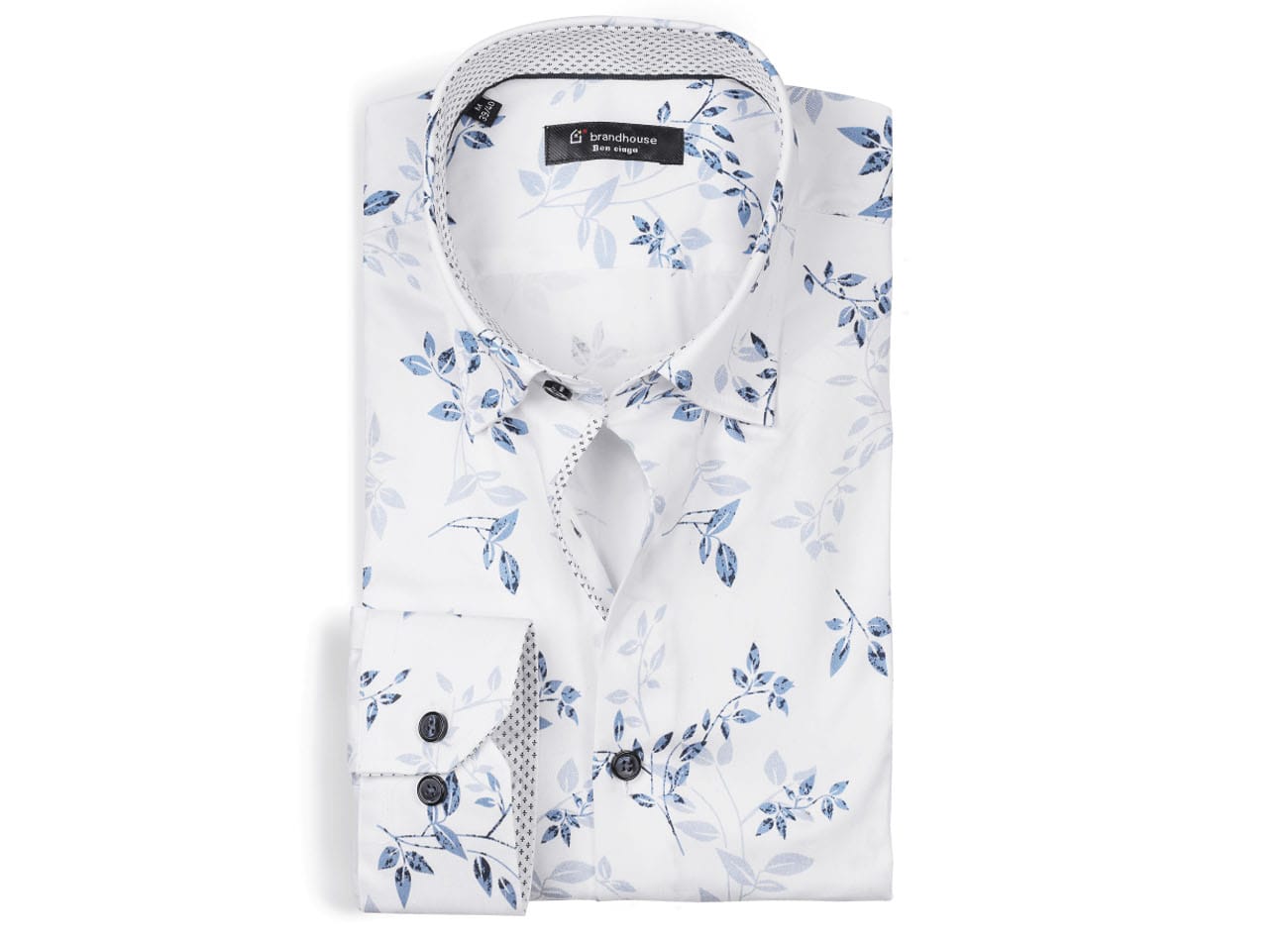 Image of leaf pattern Poplin Shirt
