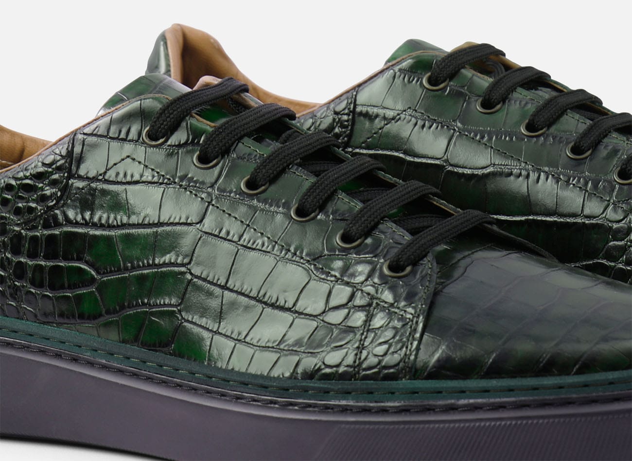 Image of genuine crocodile Derby sneaker