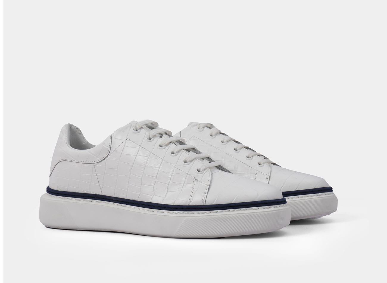 Image of genuine crocodile Derby sneaker