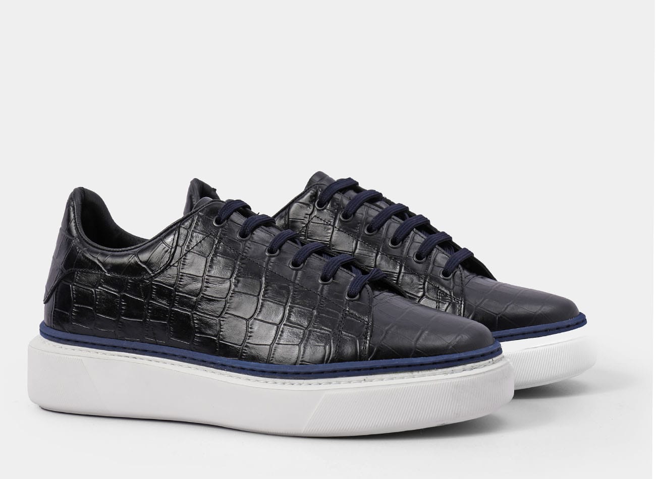 Image of genuine crocodile Derby sneaker