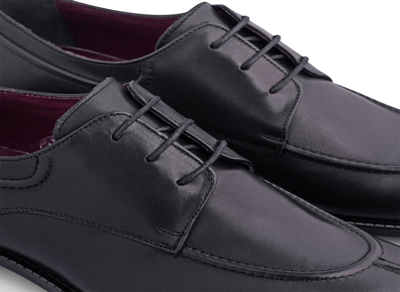 Genuine Leather Moc Toe Derbys
