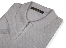 Image of Textured Half zipper Knit Polo