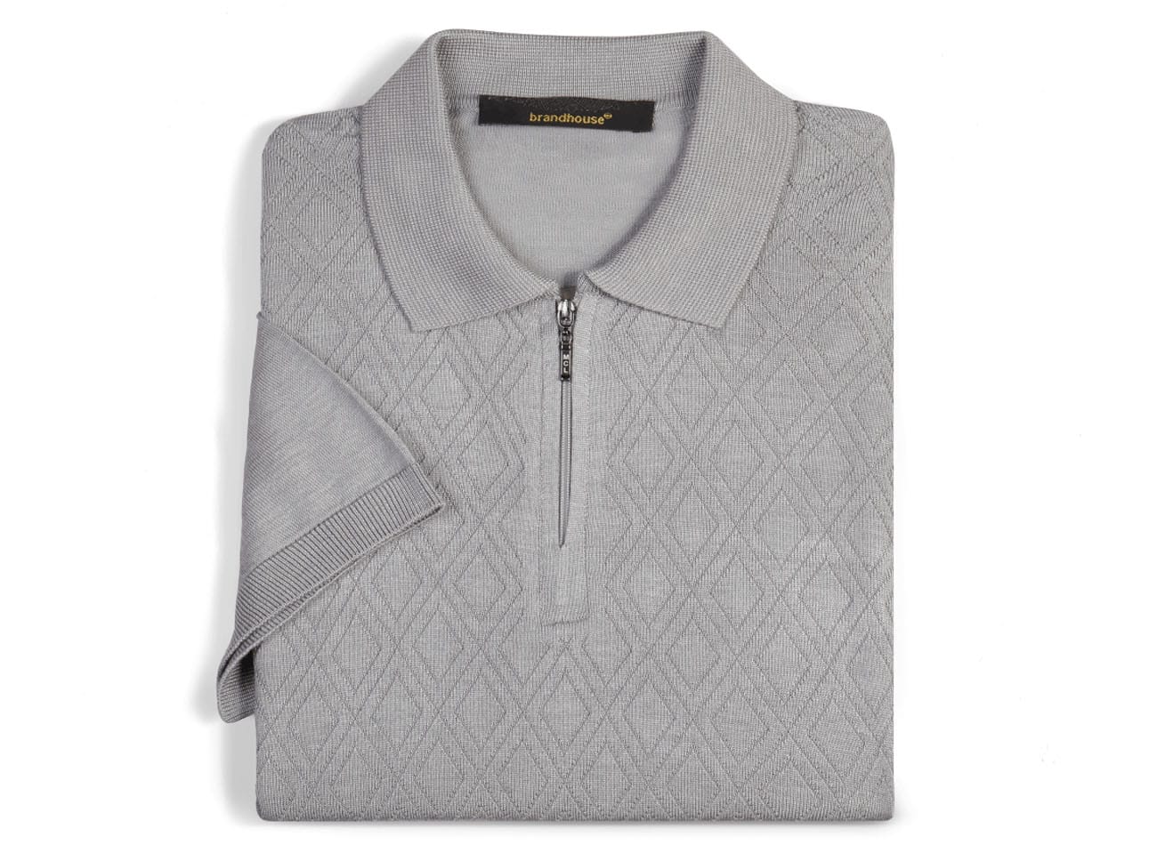 Textured Half zipper Knit Polo