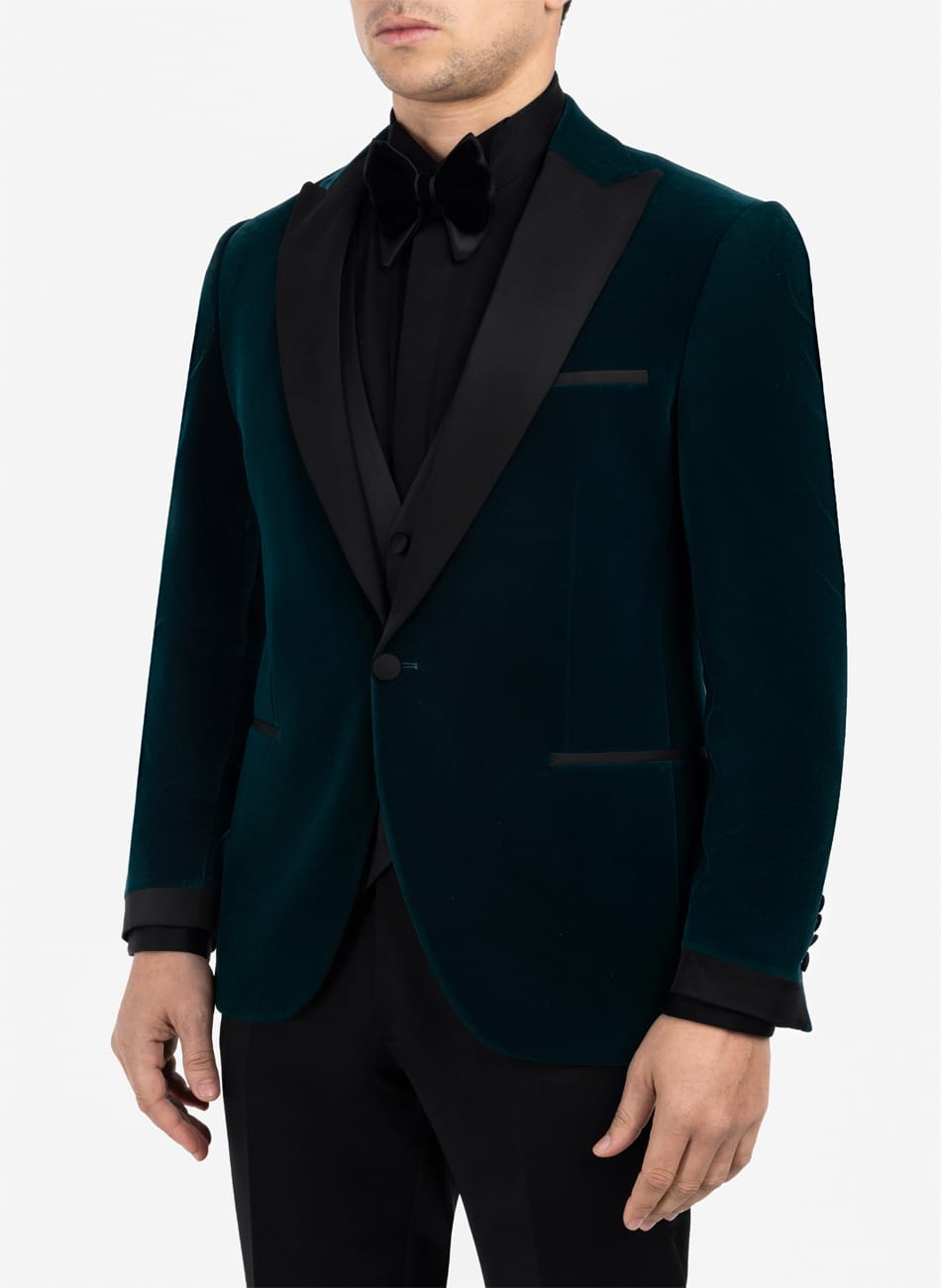 VELVET PEAK LAPEL SUIT