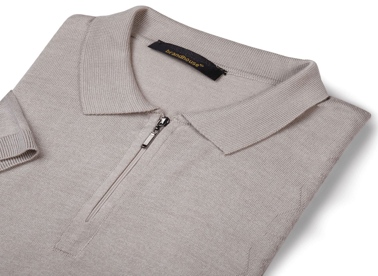 Image of Polo Yaka Half zipper Triko T-Shirt