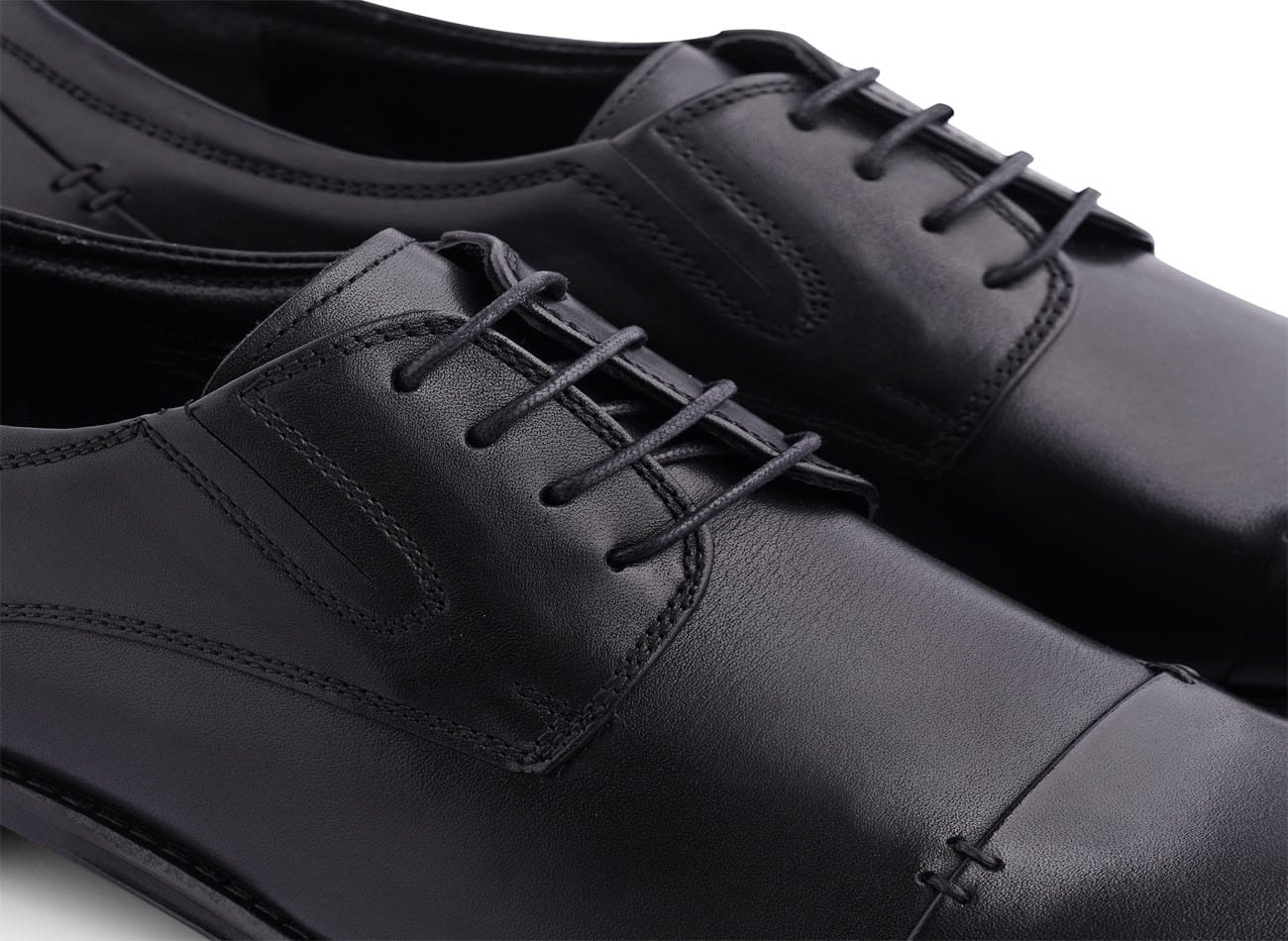 Image of Genuine Leather Plain Toe Derbys
