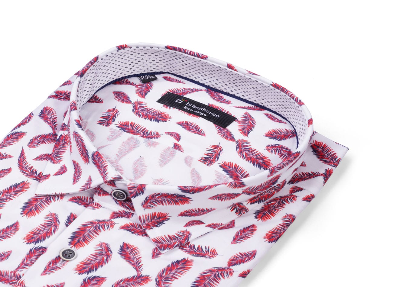 Feather pattern Poplin Shirt