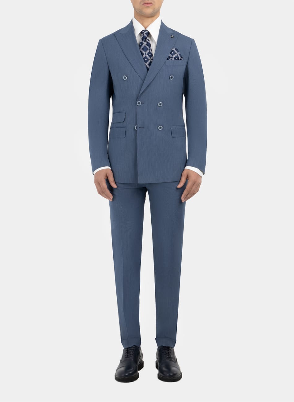 STRIPED PEAK LAPEL SUIT
