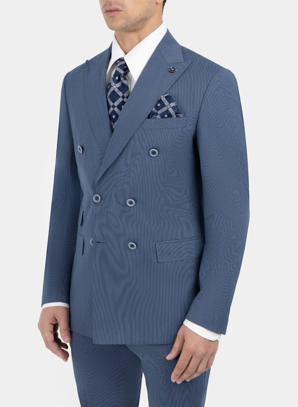 STRIPED PEAK LAPEL SUIT