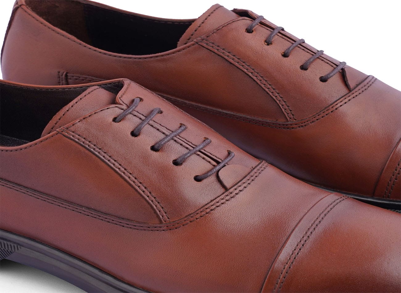 Image of Genuine Leather Plain Toe Derbys