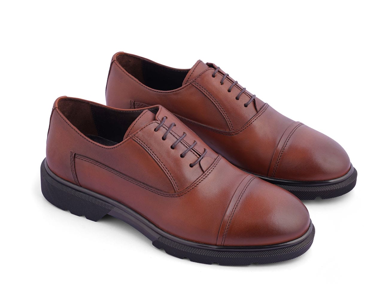 Image of Genuine Leather Plain Toe Derbys