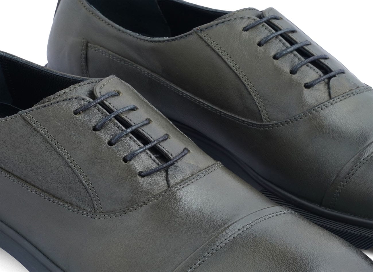 Image of Genuine Leather Plain Toe Derbys