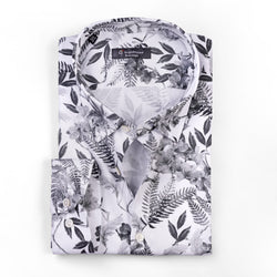 Image of floral leaf pattern Poplin Shirt