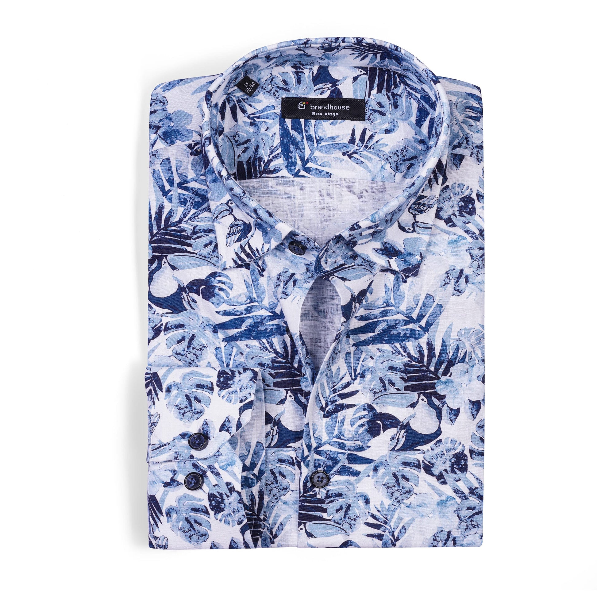floral leaf pattern Poplin Shirt