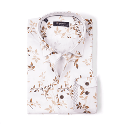 Image of leaf pattern Poplin Shirt