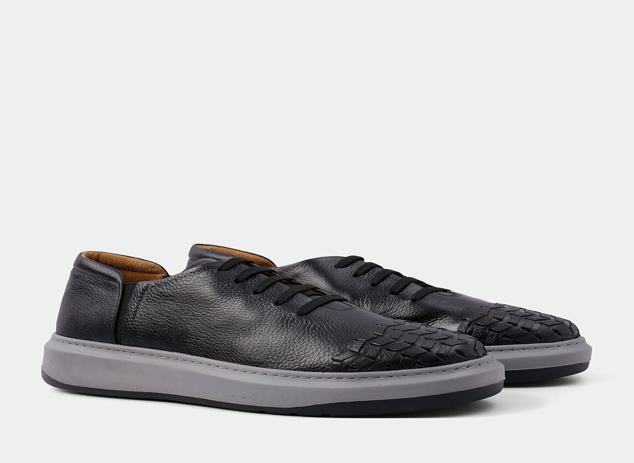 Half Alligator leather Oxford Sneakers
