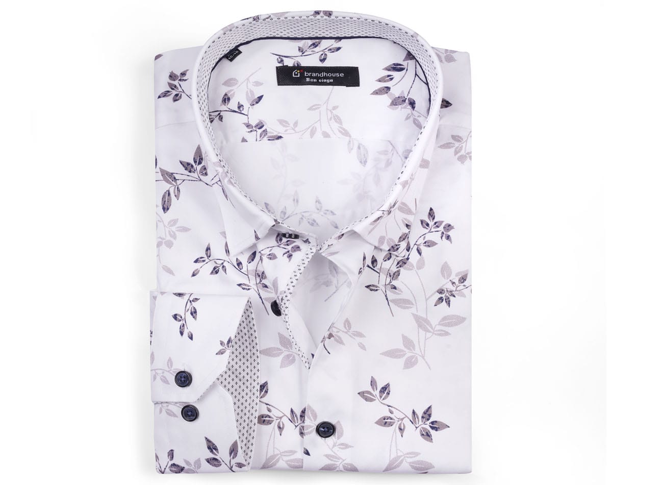 leaf pattern Poplin Shirt