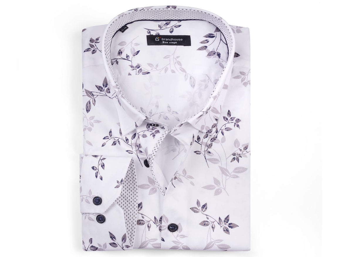 Leaf Pattern Poplin Shirt
